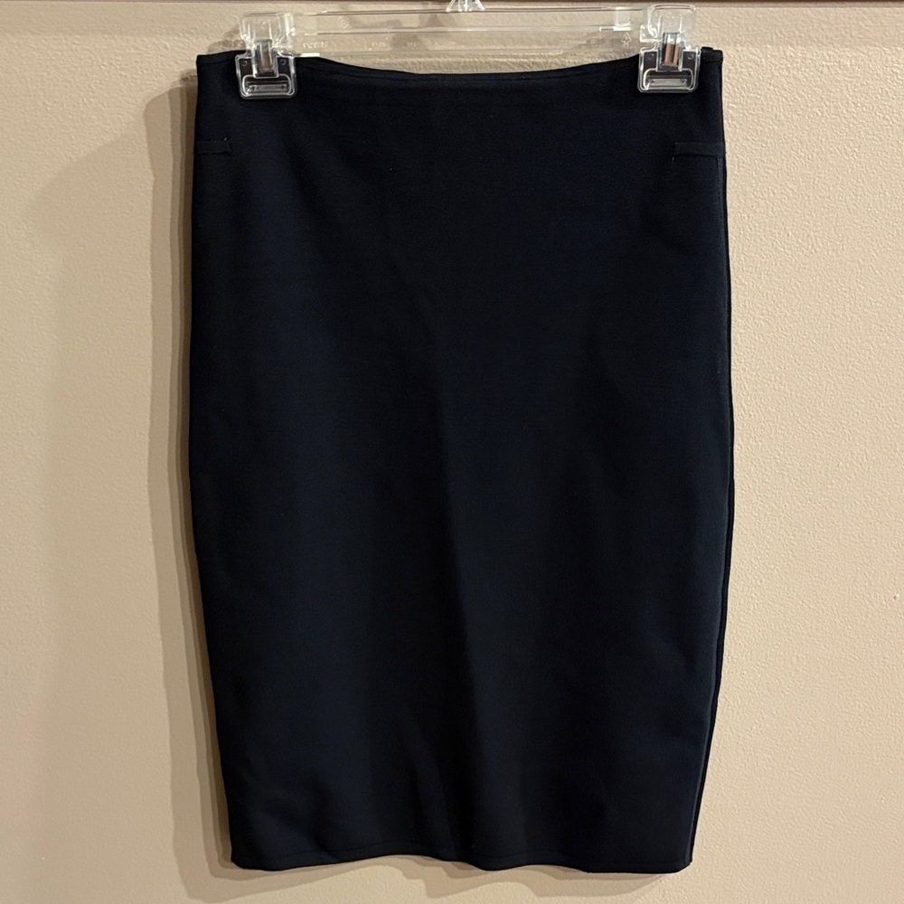 Rag & Bone Classic Black bodycon Pencil midi Skirt lace up back pull on Small